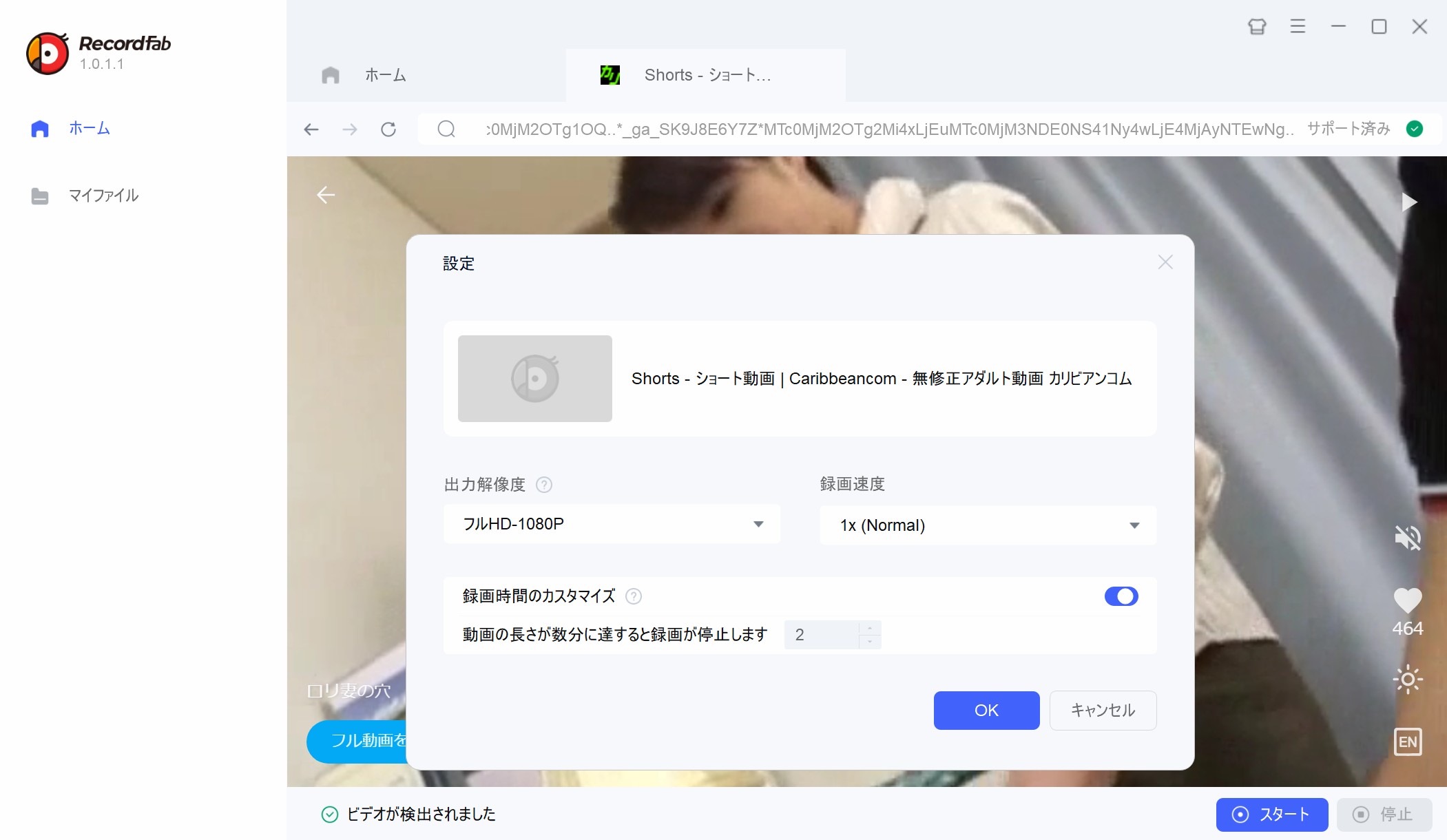 RecordFab操作画面