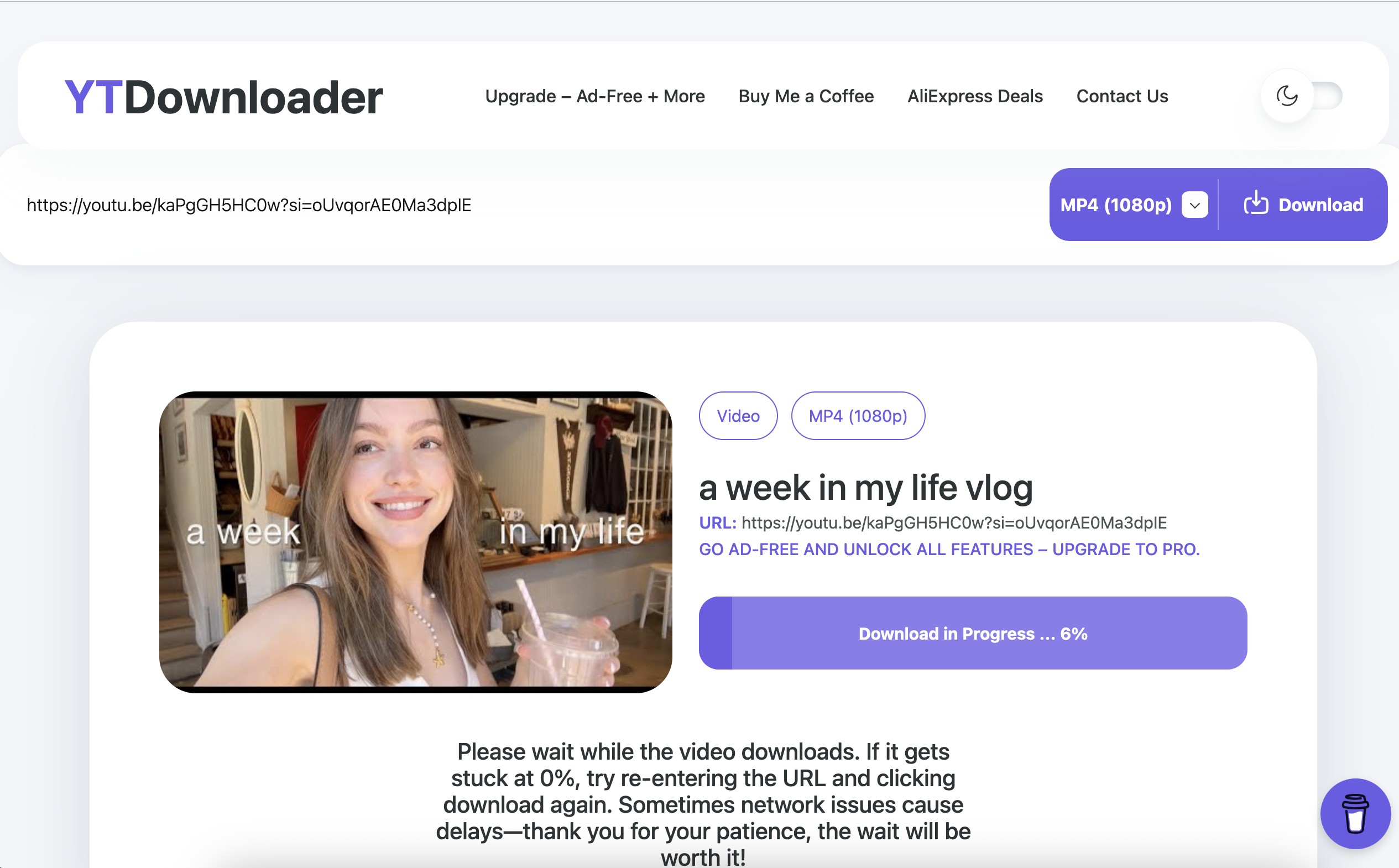 step of YouTube video downloader
