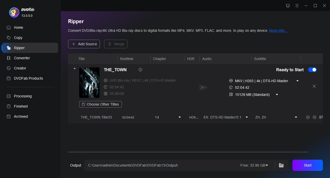 DVDFab UHD Ripper interface