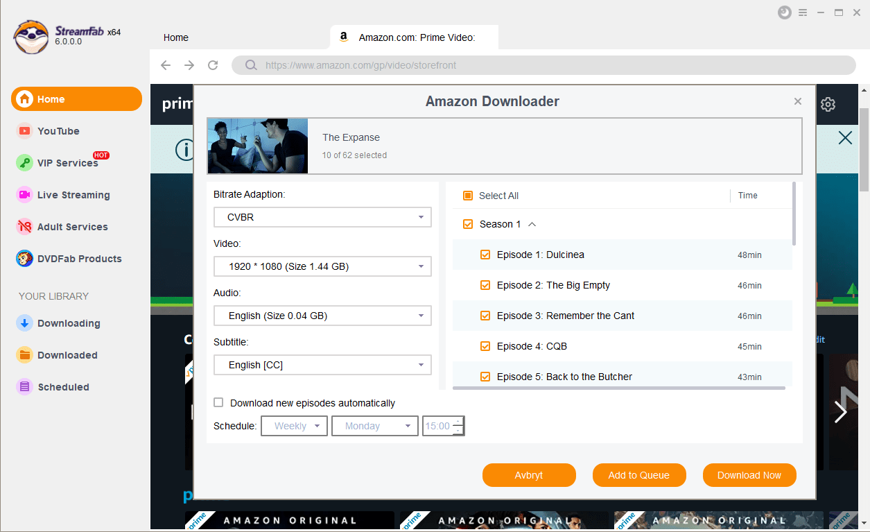 StreamFab download settings