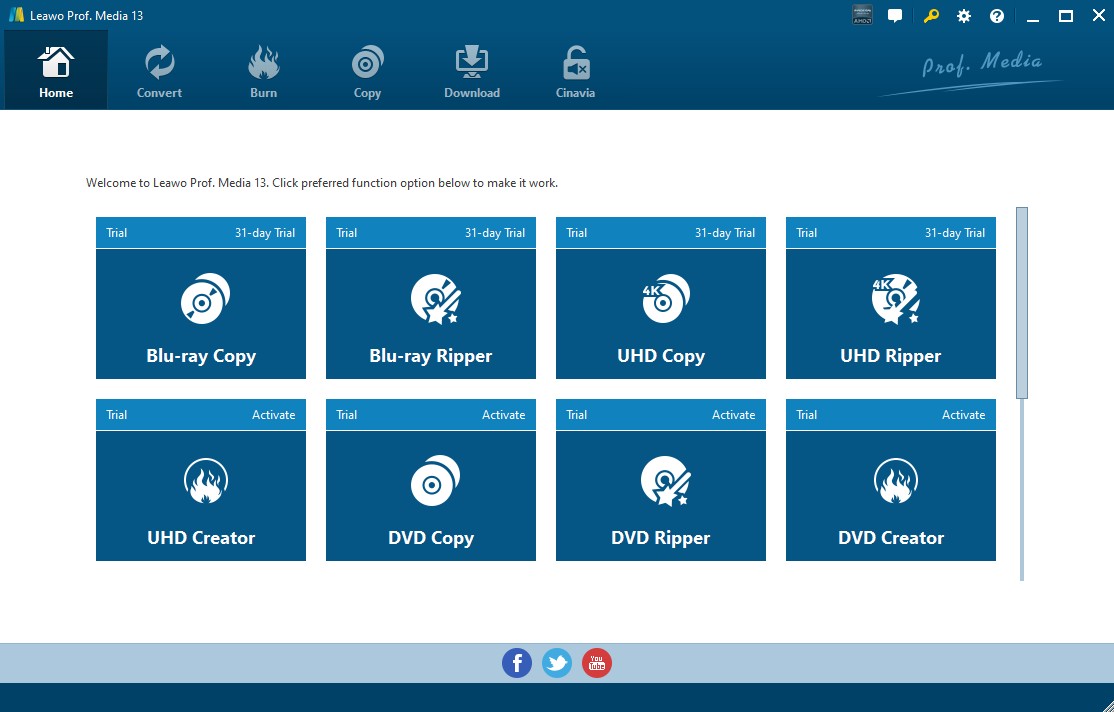 Leawo interface