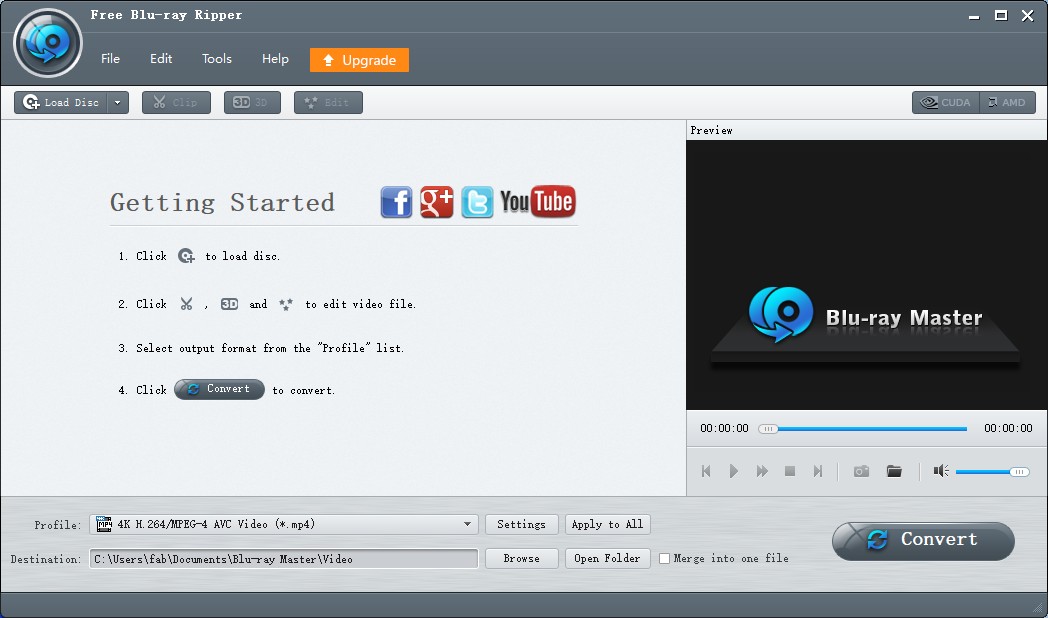 Blu-ray Master Free Ripper interface