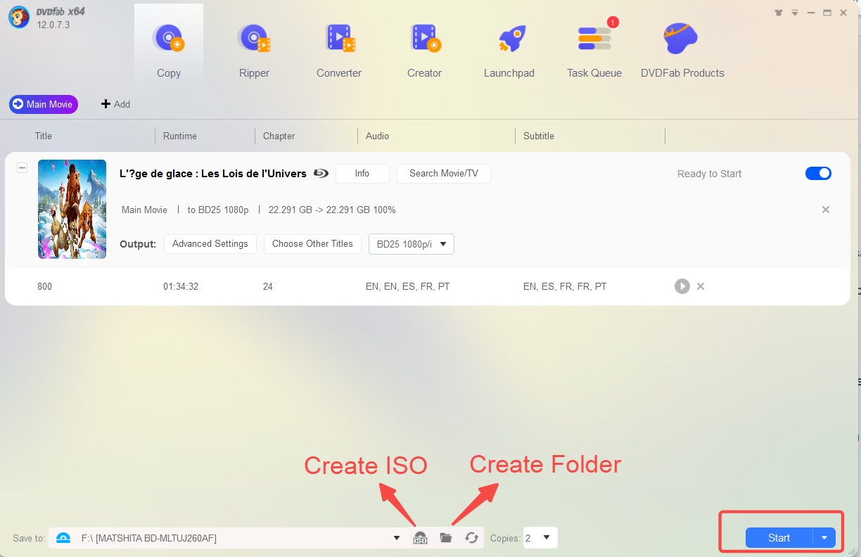 :Choosing output options