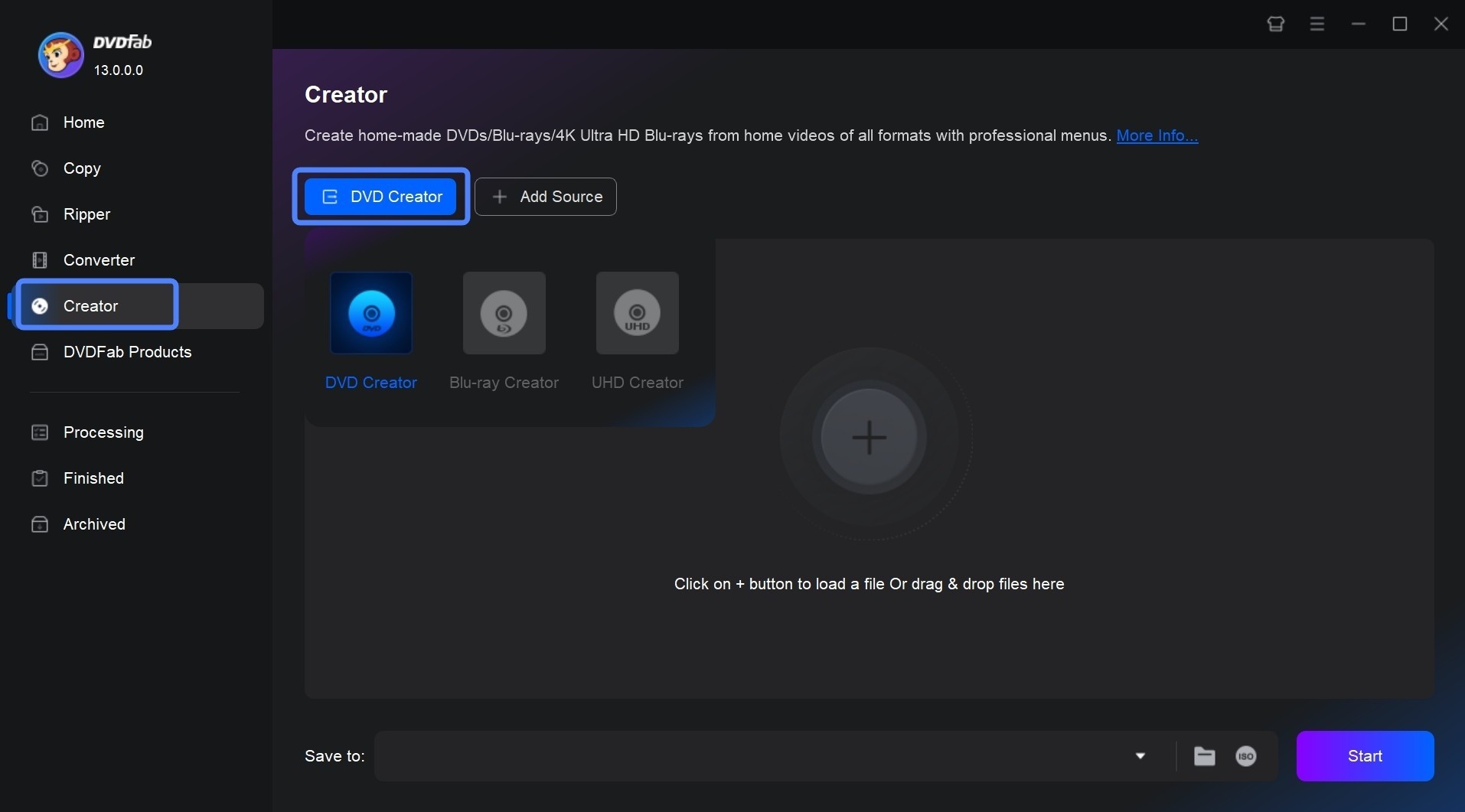 Upload videos in DVDFab