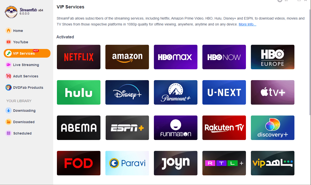 download streaming video on pc: streamfab step 1