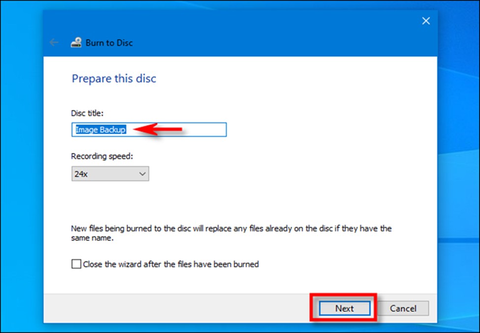 how to burn a cd on windows 10: Selecting burn speed