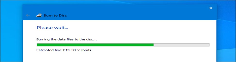 how to burn a cd on windows 10: Burning progress