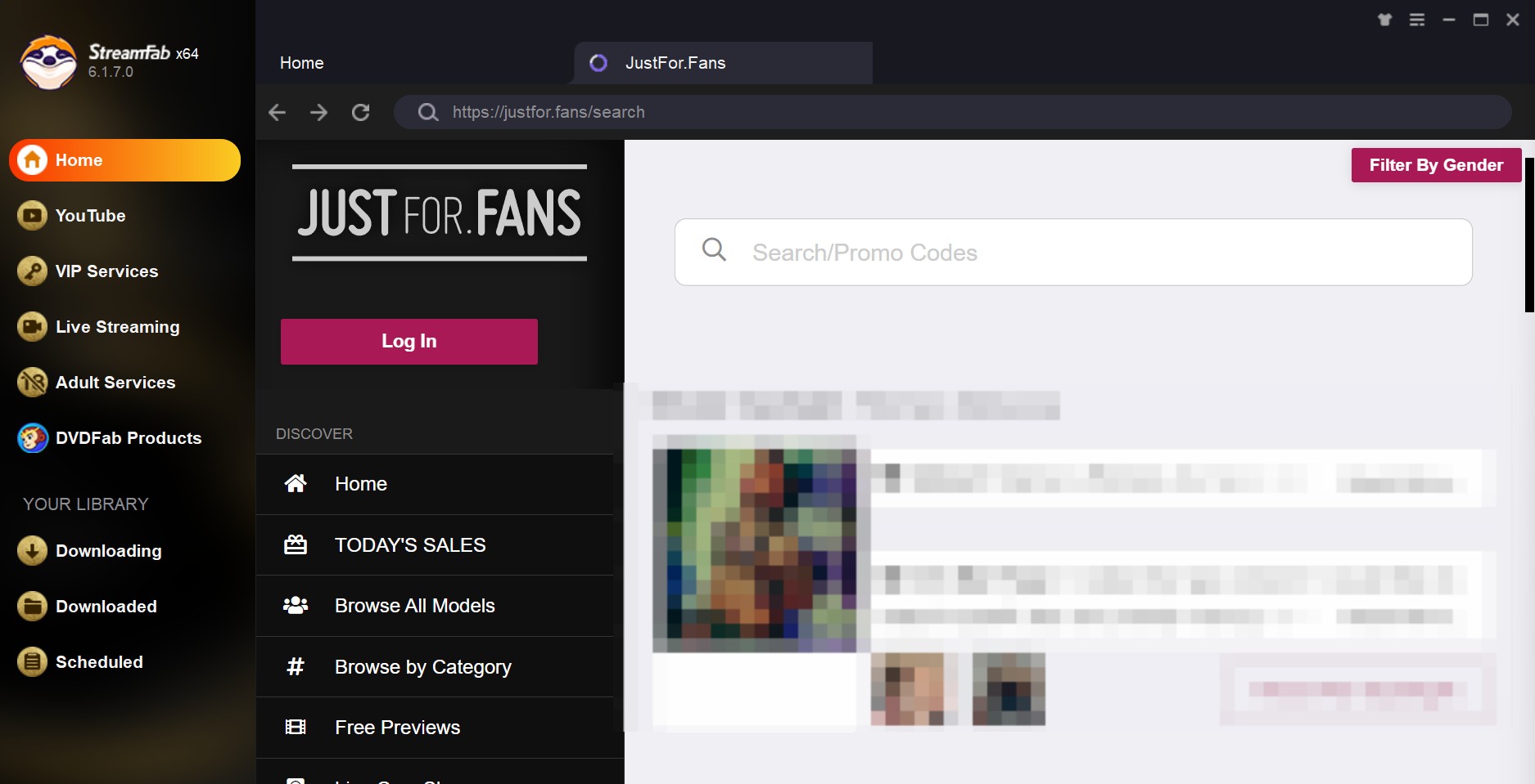 Browsing Just For Fun in StreamFab