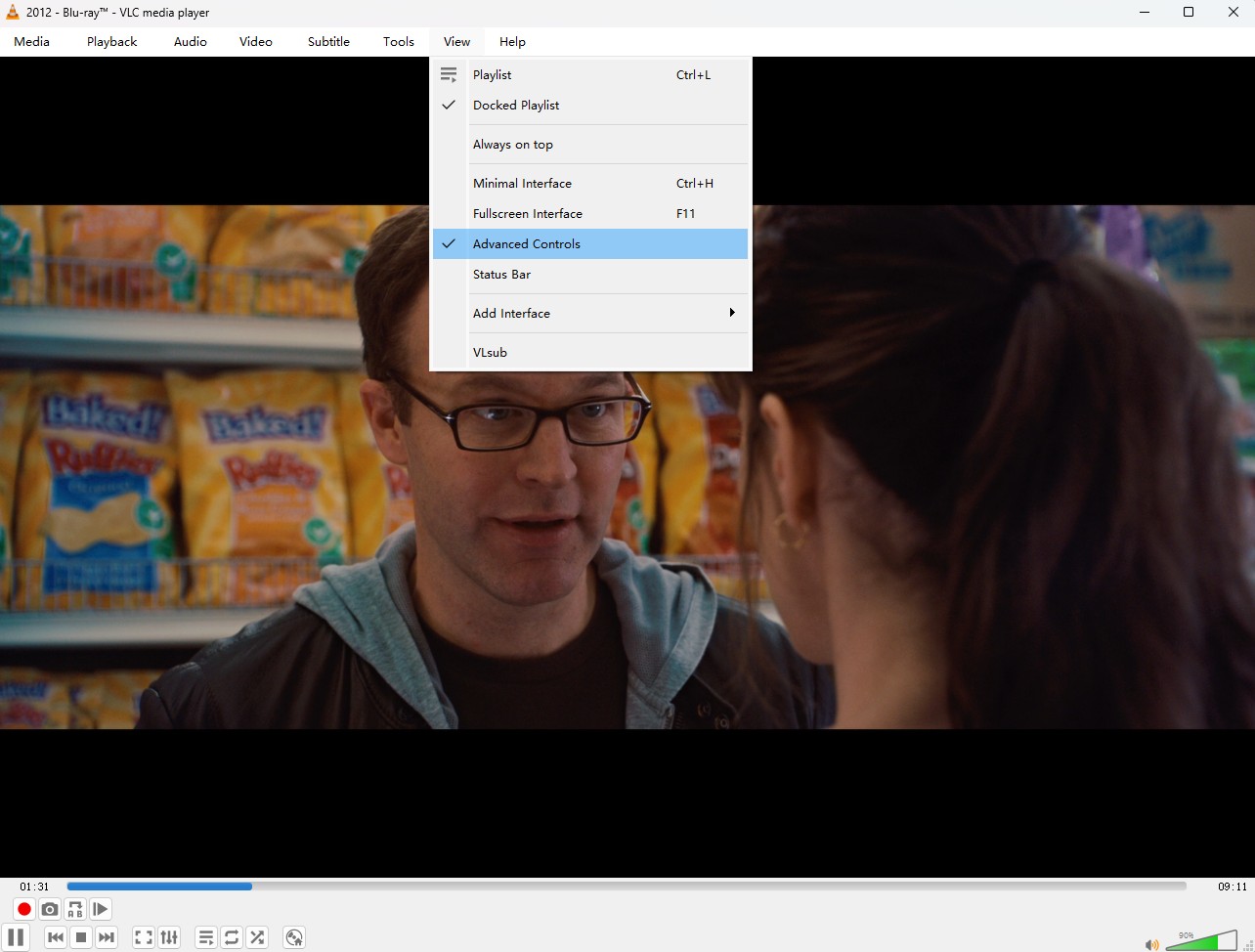 VLC advanced controls activation
