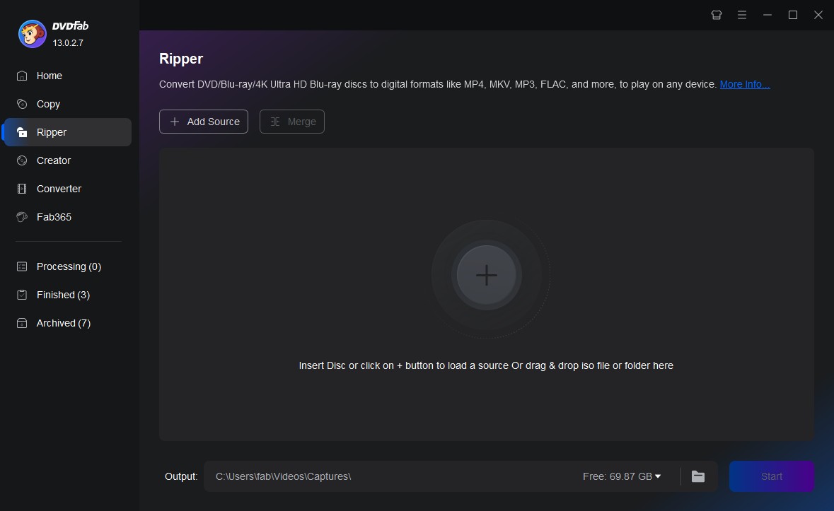 DVDFab DVD Ripper main screen