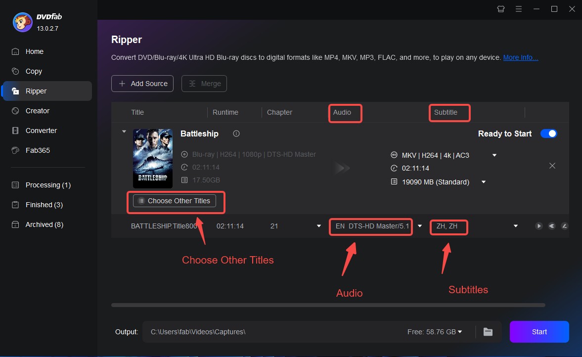 Adding media to DVDFab DVD Ripper