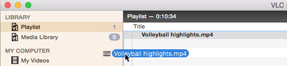 Adding video to VLC playlist on Mac