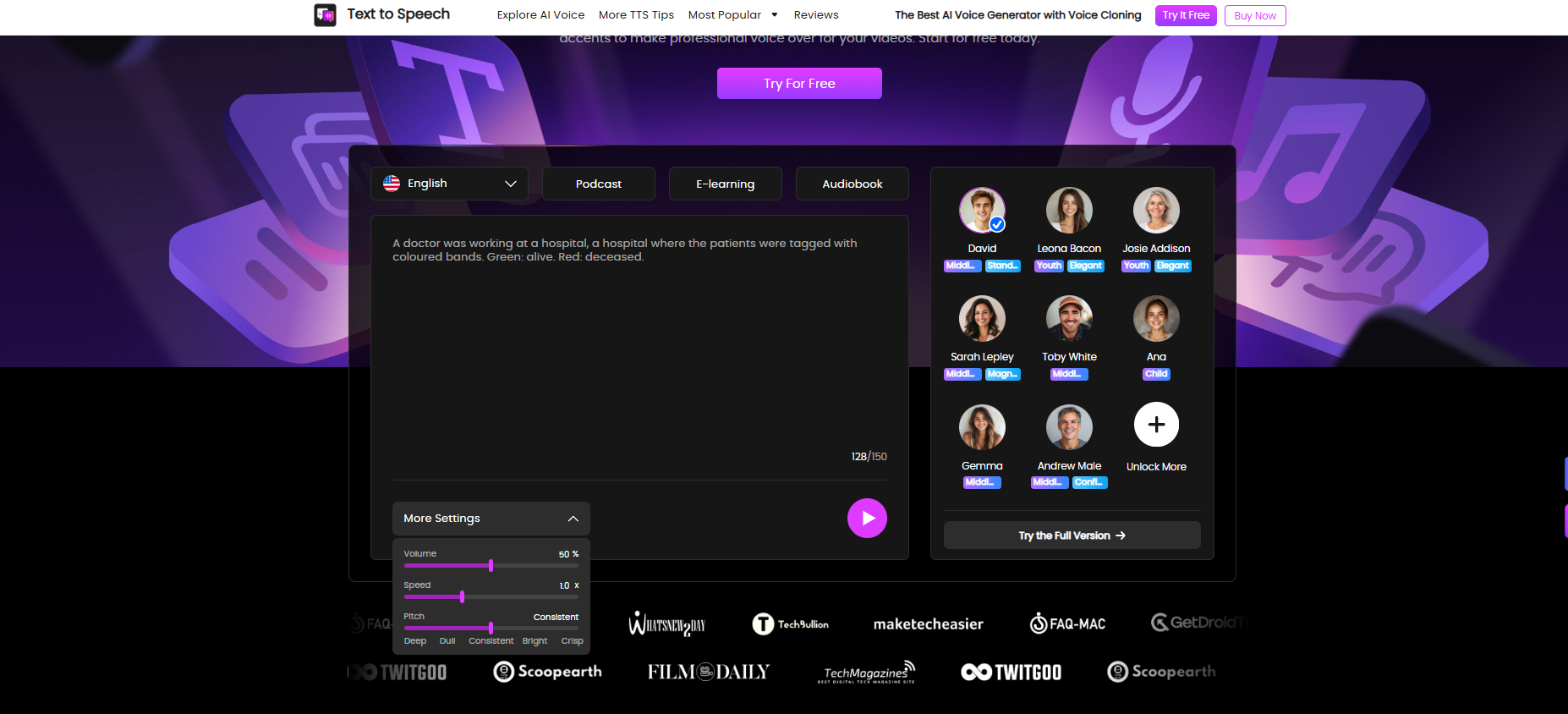 TopMedia AI interface