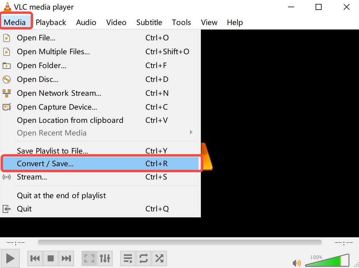 VLC Media Menu