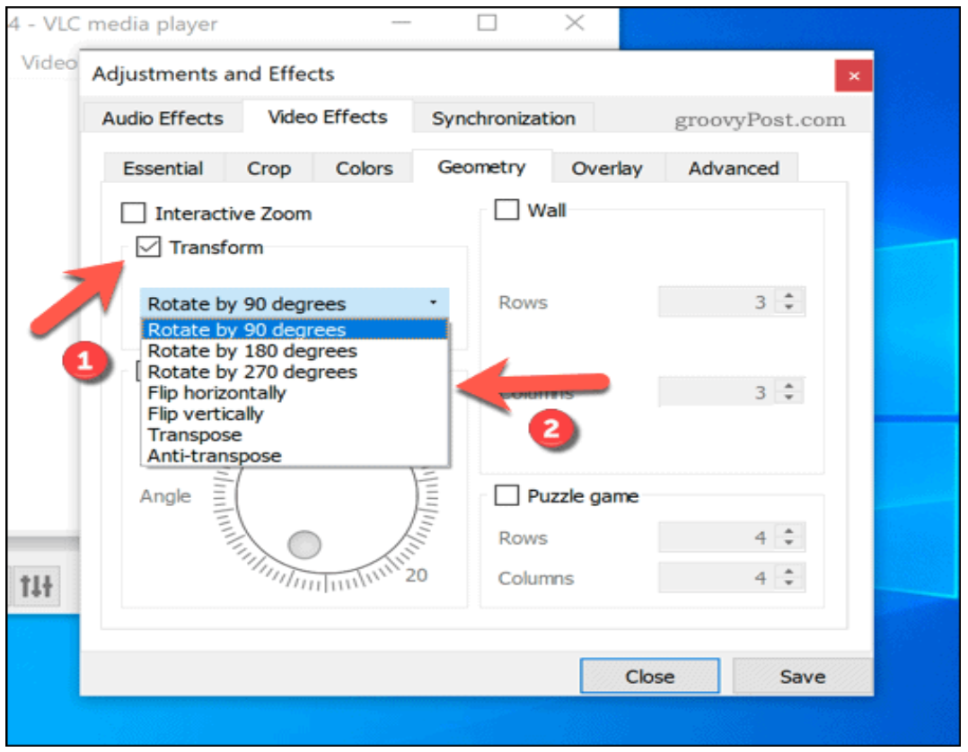 Rotate video in VLC Media Player