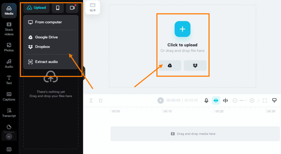 Upload videos