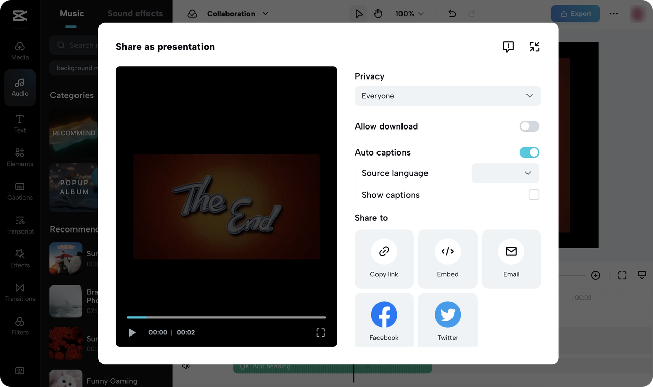Share as presentation