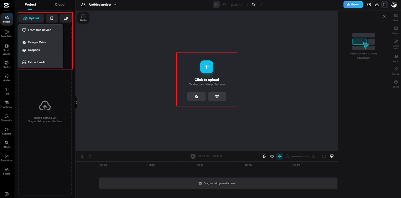 Upload media