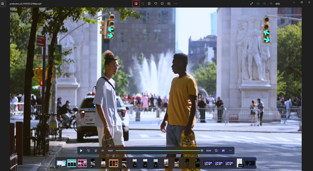 Trim button in Photos app