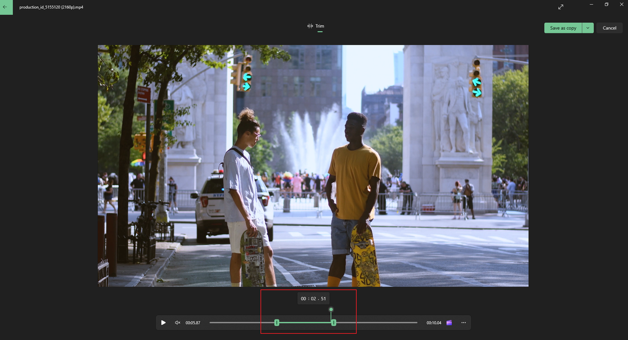 Trimming video with Photos