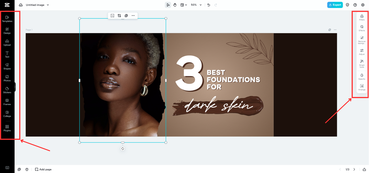 CapCut Online's Editing interface