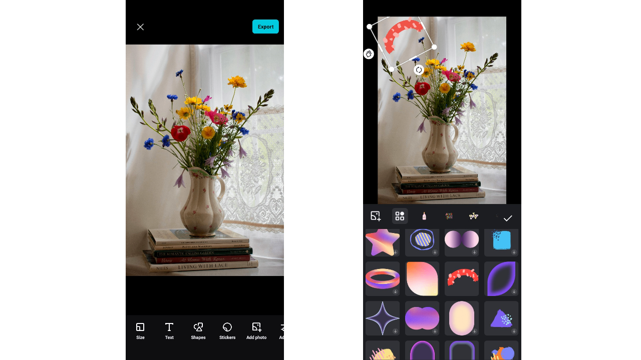 Stickers and emojis gallery