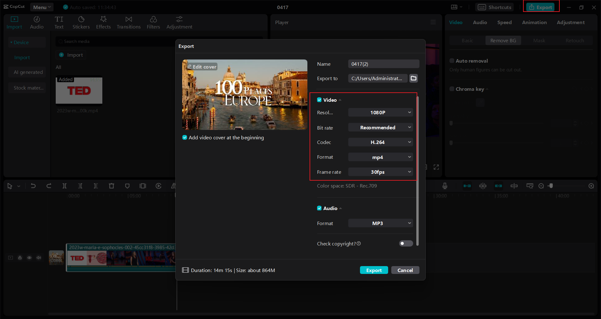 how to export on CapCut