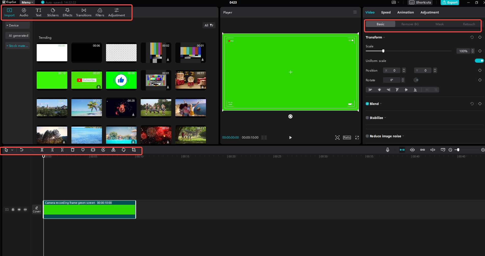Edit and rotate the video using CapCut's editing tools