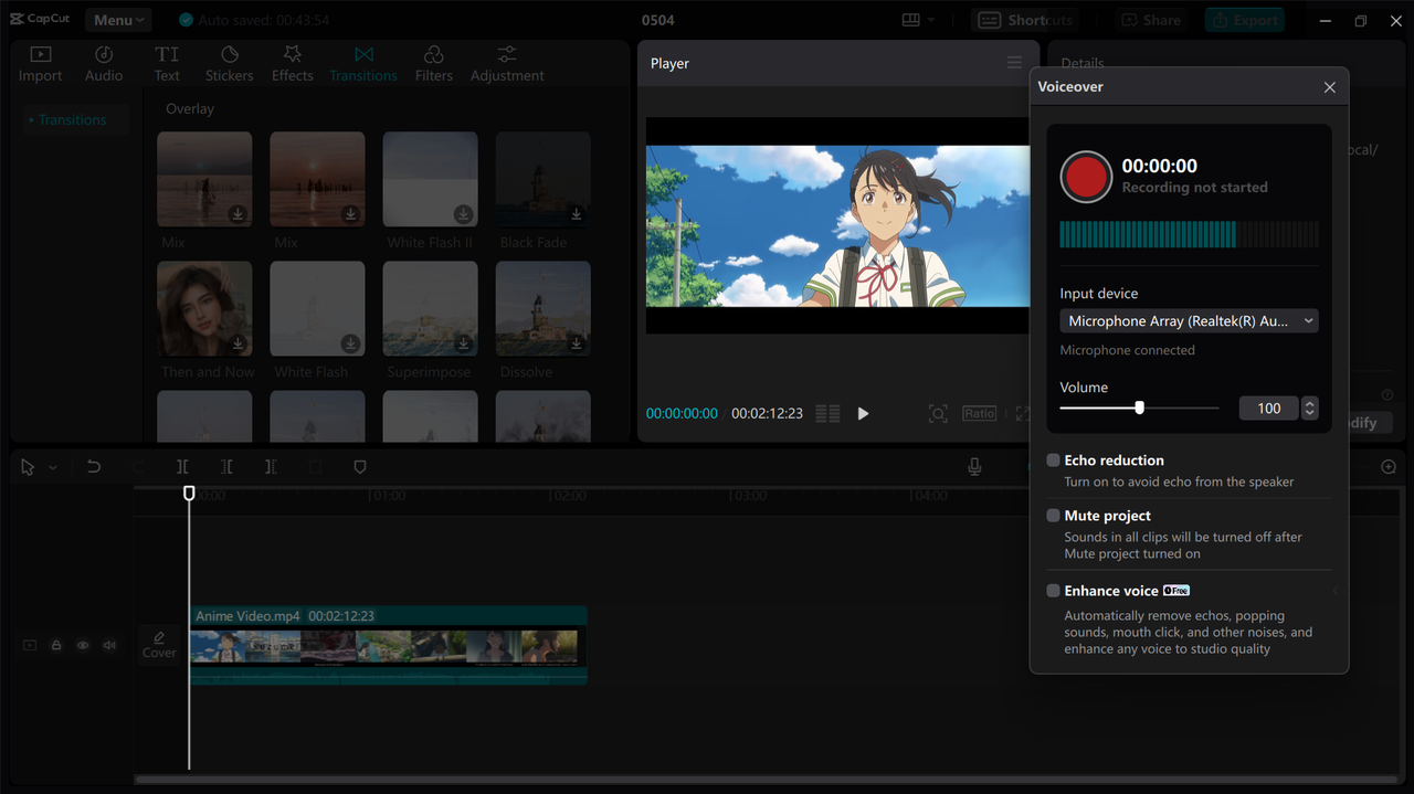 How to make the free dubbed anime using CapCut's audio editing features