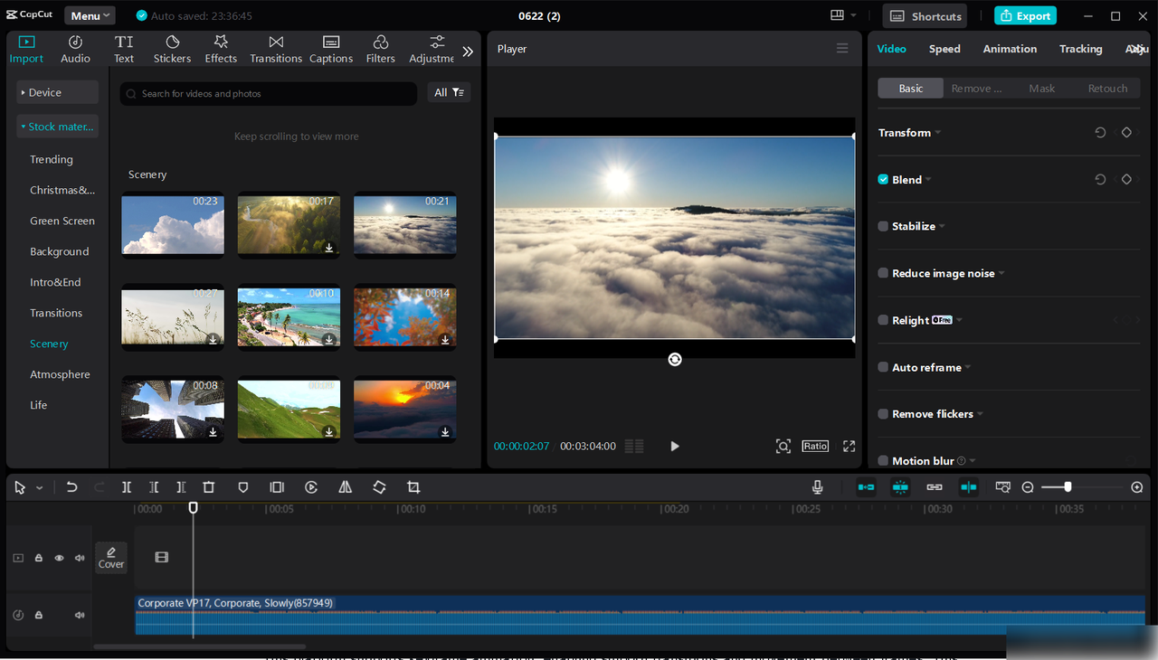 CapCut interface for stop motion