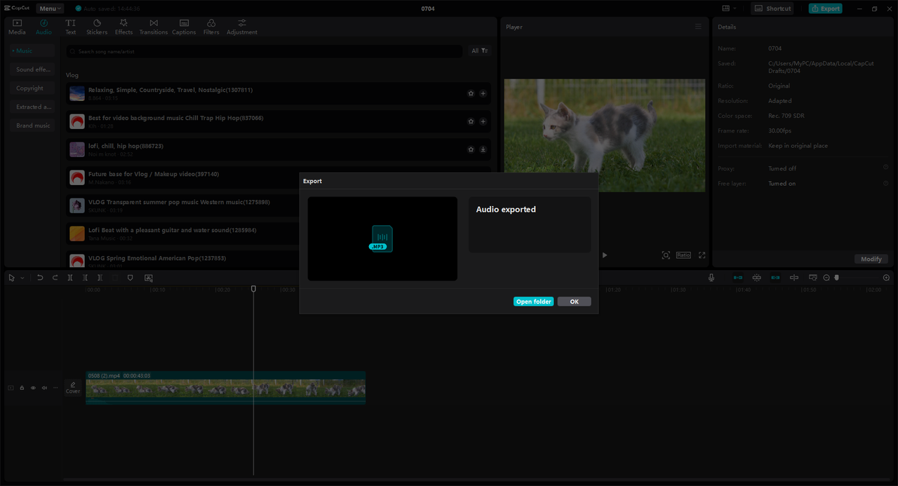 Export and share