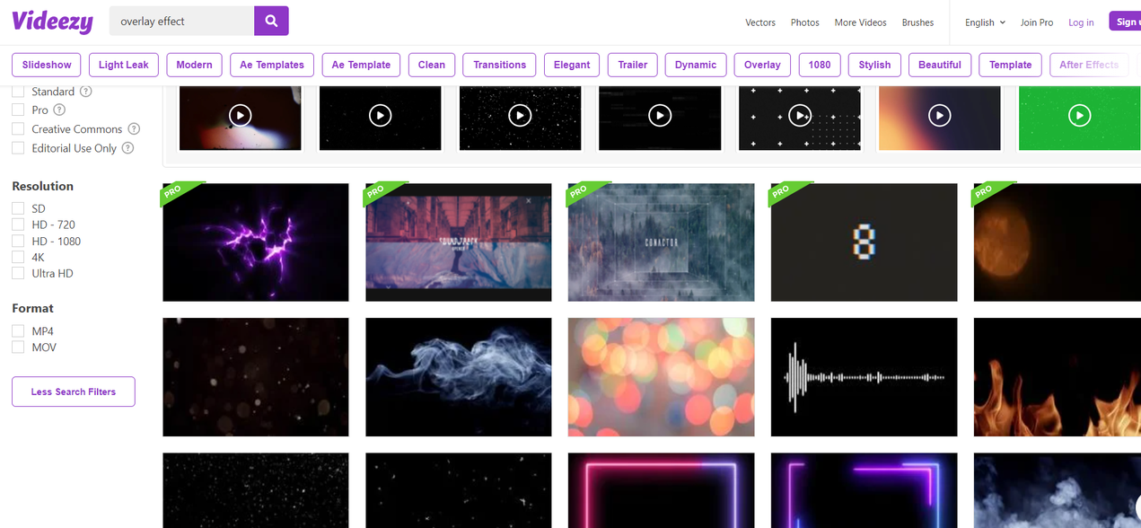 Videezy provides a comprehensive library of high-quality overlay video effects