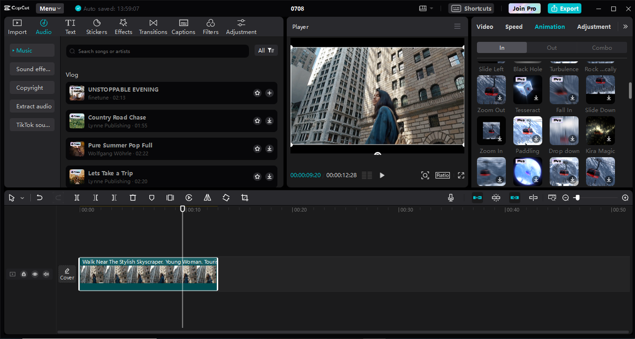 Interface of the CapCut desktop video editor- the best tool to edit MP3 files