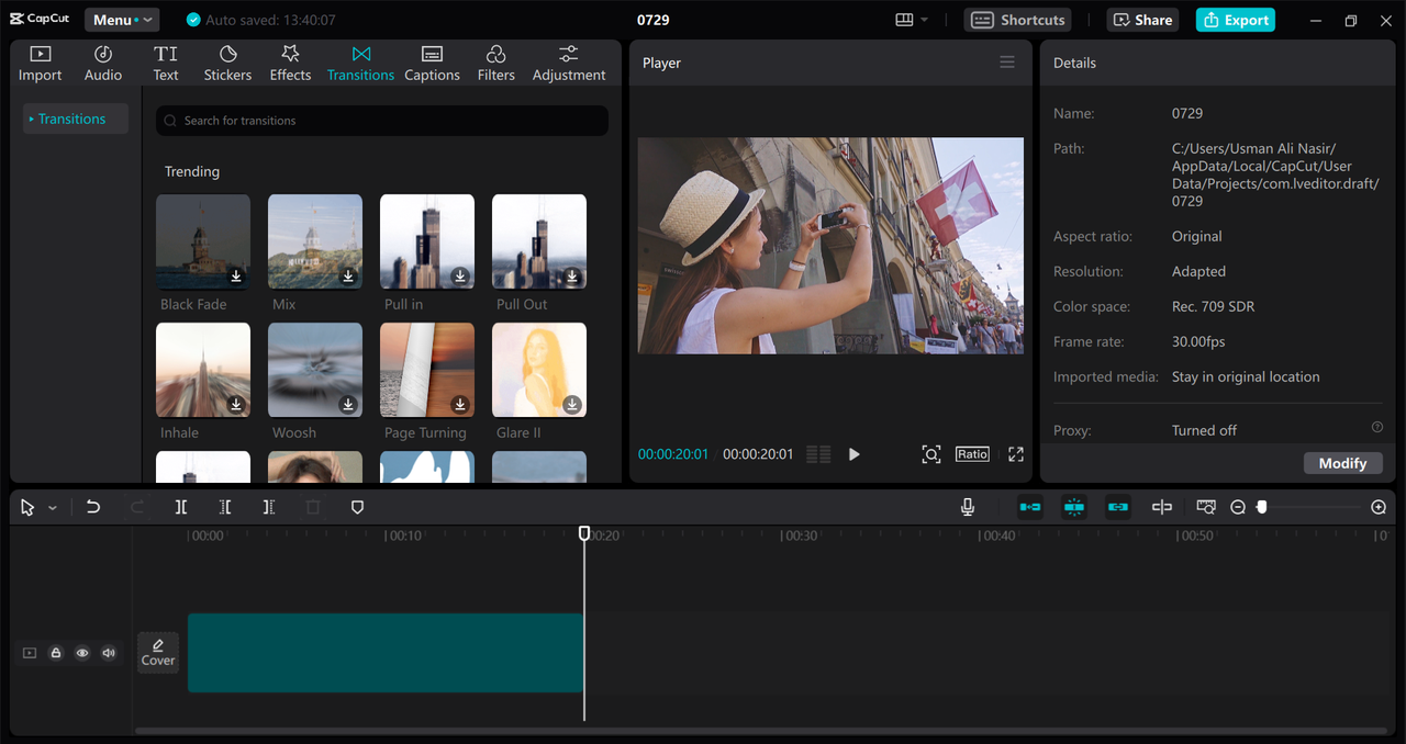 Interface of CapCut desktop video editor - the easiest way to compress sound