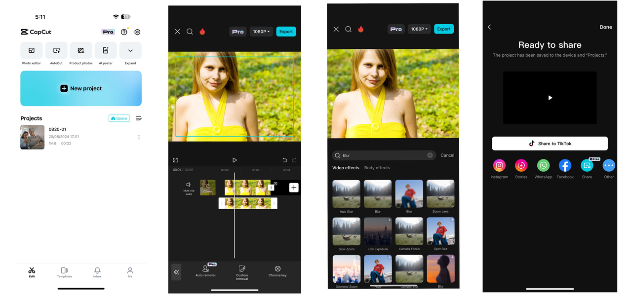 blur the background in CapCut app