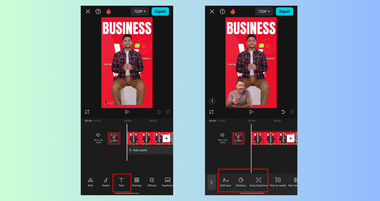 how to add text overlays on CapCut app