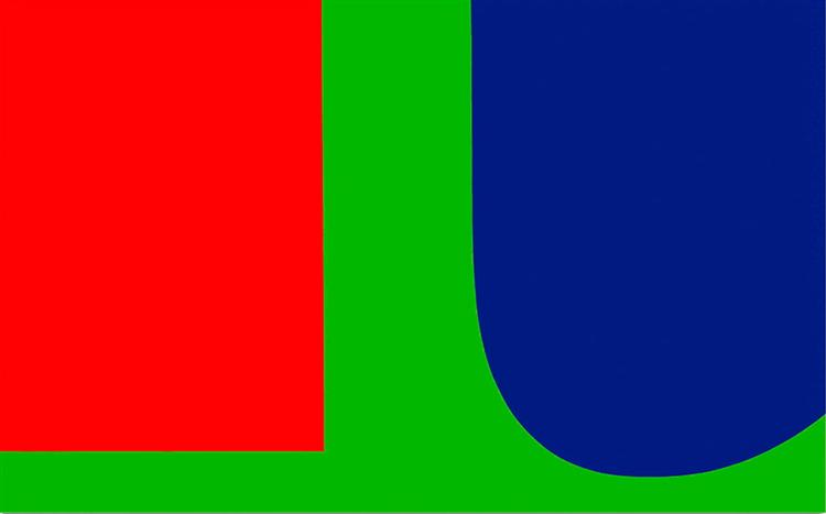 A visual representation of the monotone color scheme employed by Ellsworth Kelly