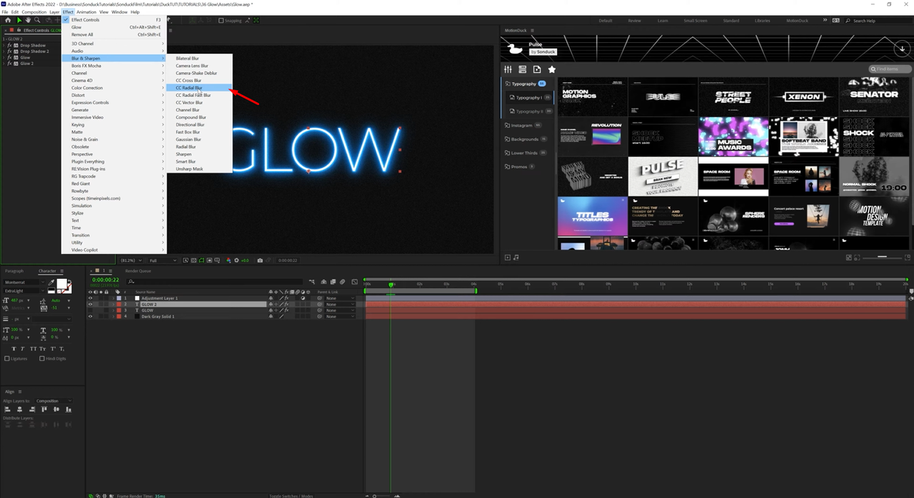 Refining and animating the glow for perfect visual in After Effects
