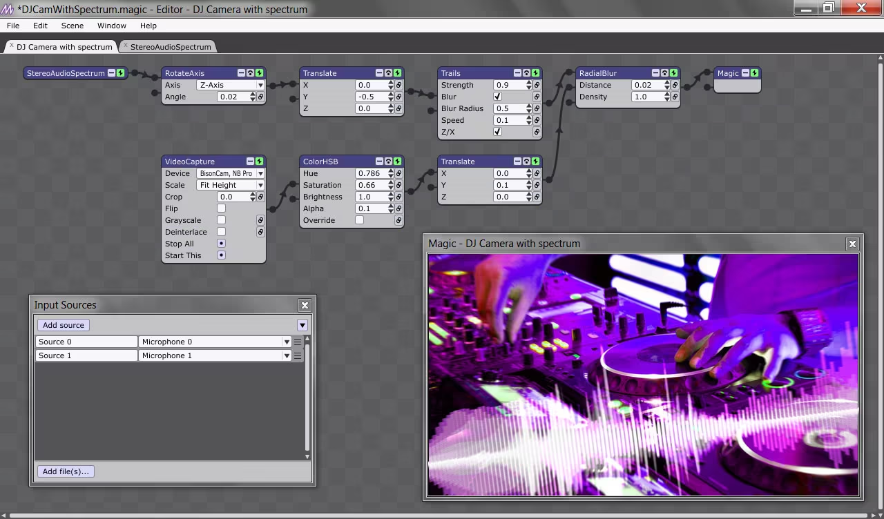 Interface of Magic Music Visuals - an effective platform for creating waveform video from audio-free