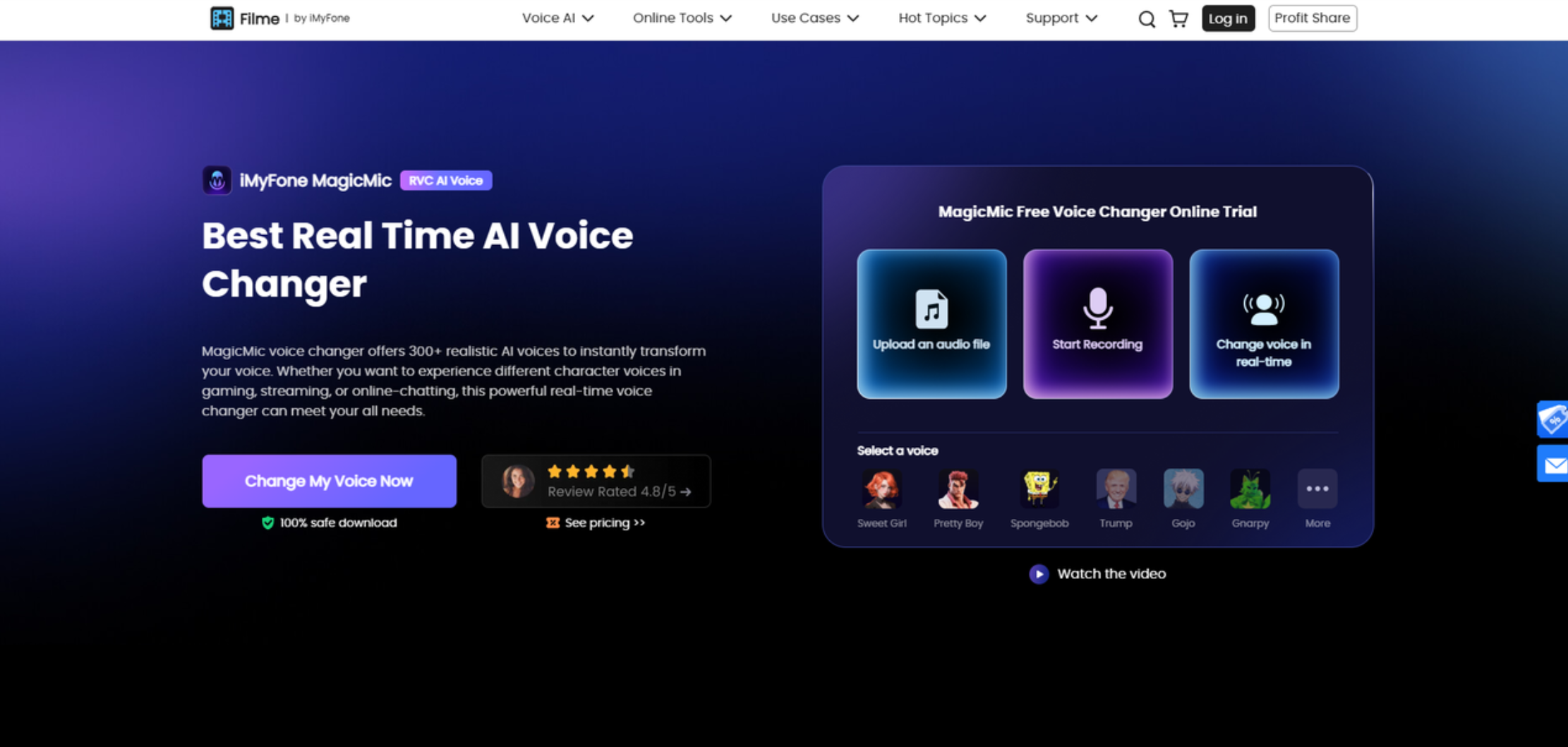 Accessing the website of iMyFone MagicMic
