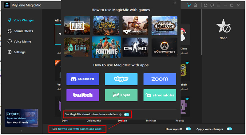 Showing how to change voice in real-time with iMyFone MagicMic