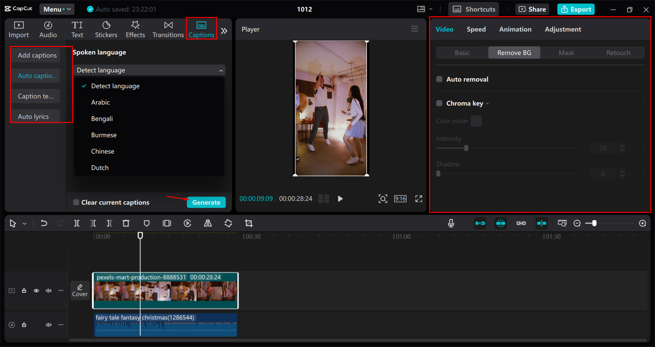 Edit TikTok video in CapCut