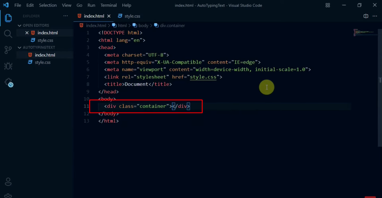 HTML structuring for typewriter animation