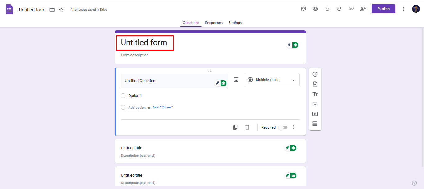 Setting up Google Form
