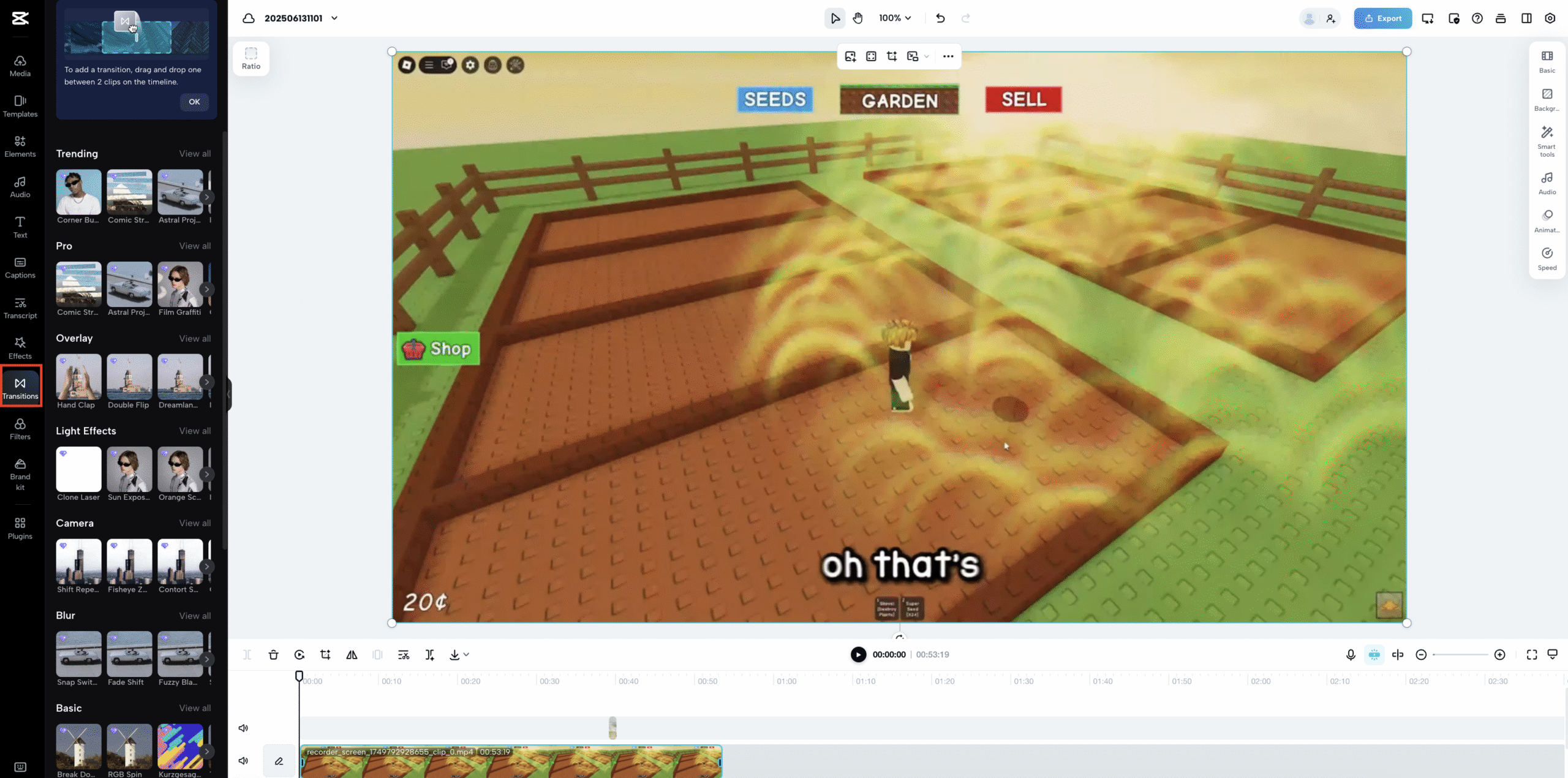 Add the trasitions and effects