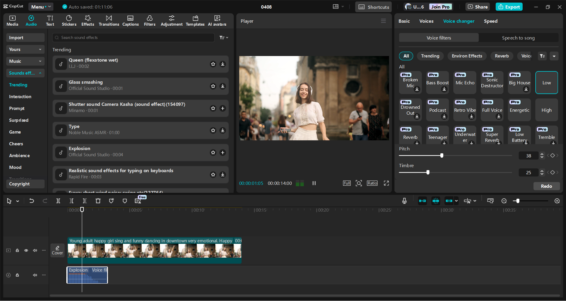 Interface of the CapCut desktop video editor - an intuitive way to edit music videos for YouTube