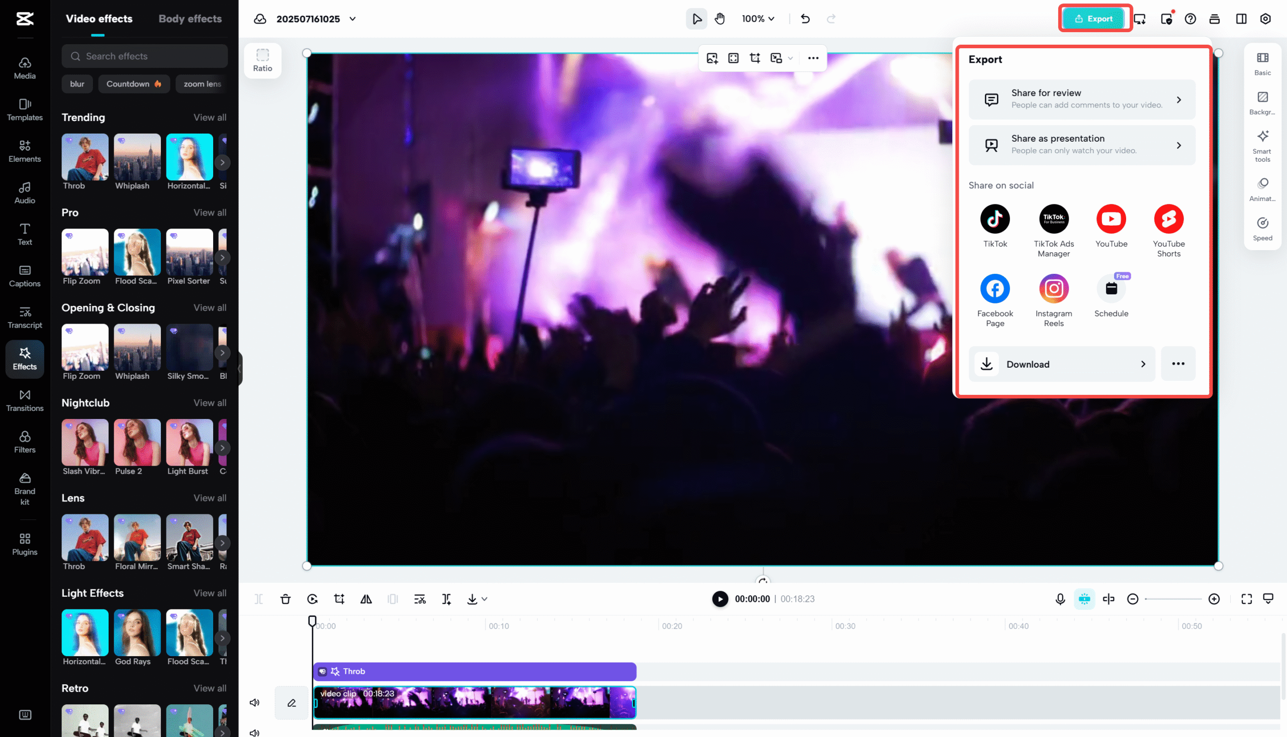 Export a video