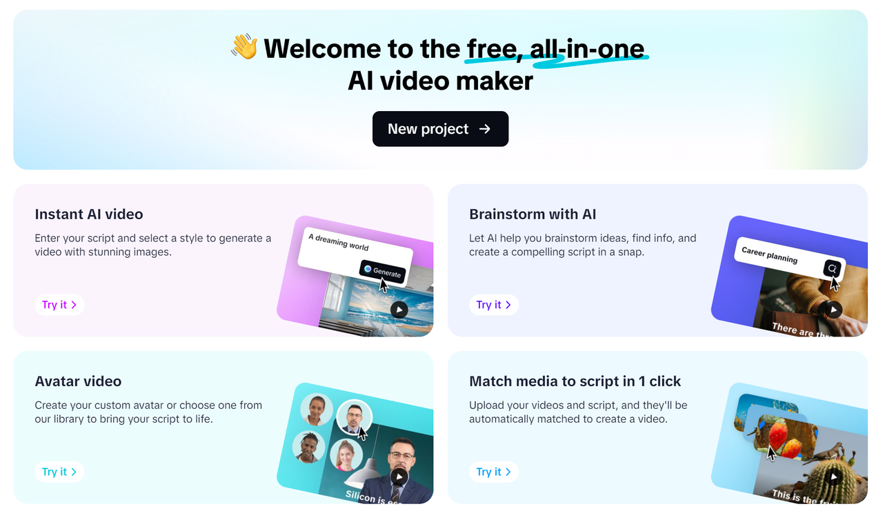 Interface of the CapCut desktop video editor - a highly efficient AI clip generator