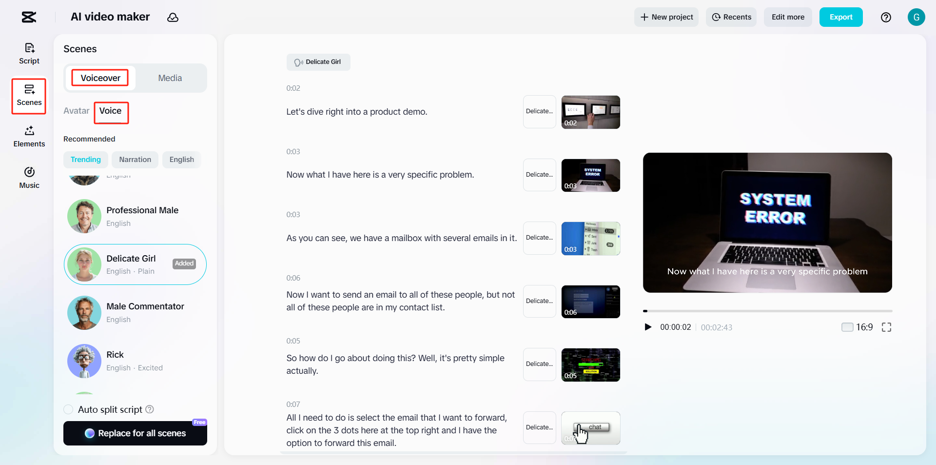 Add voiceover