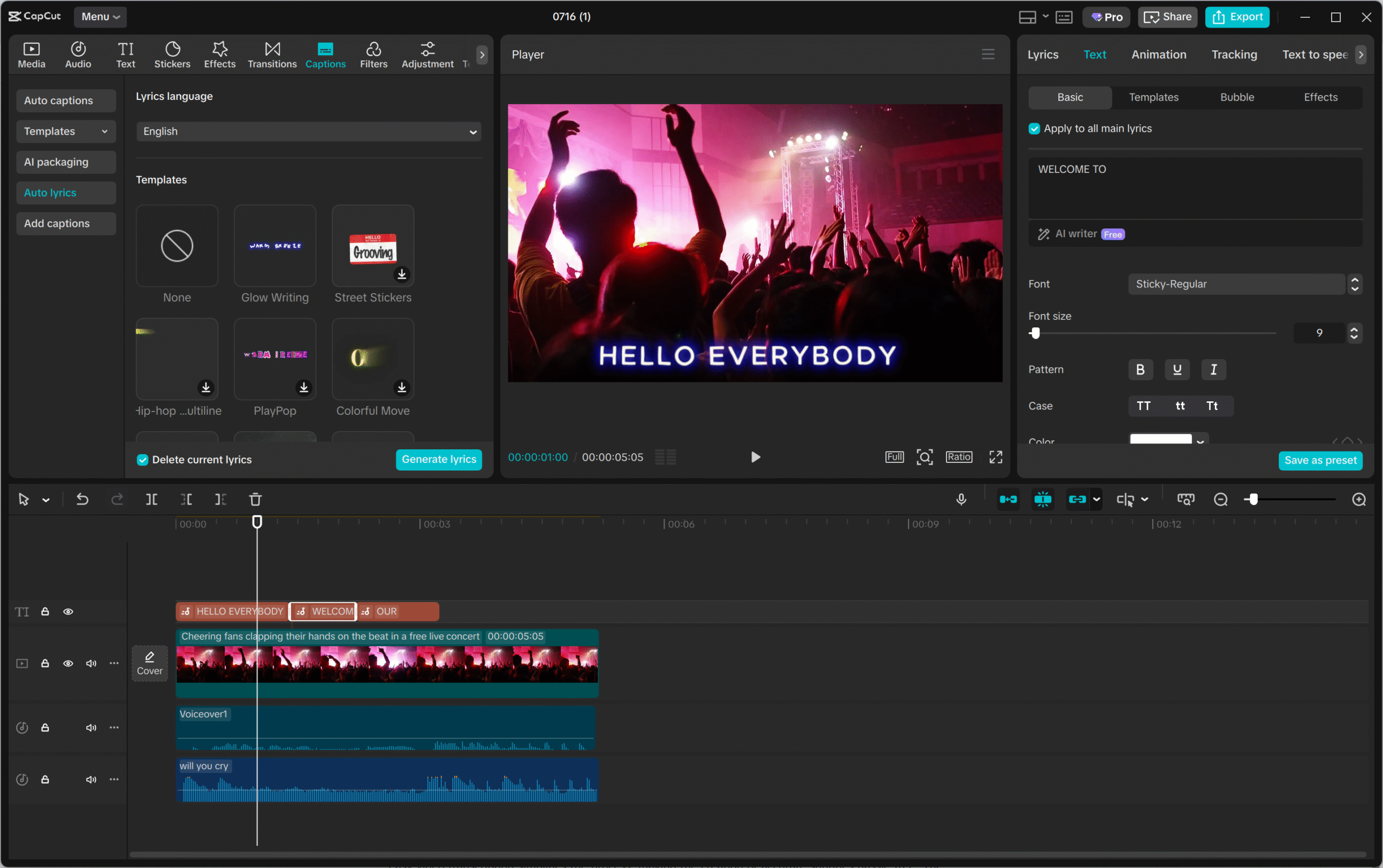 The best way to translate lyrics in music videos: CapCut video editor